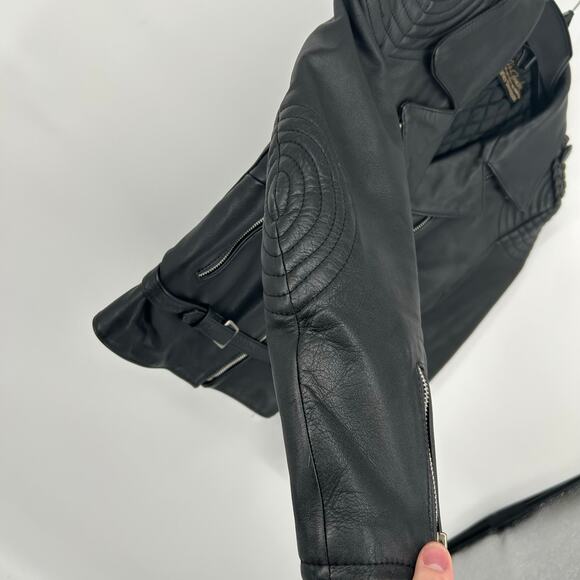 VTG 80s women's leather Hein Gericke HARLEY DAVIDSON Motorcycle Biker Jacket 38 - Picture 6 of 16